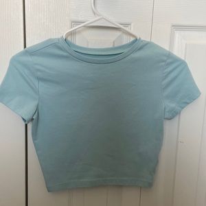 Wild fable extra small tight fitted light blue/teal crop top